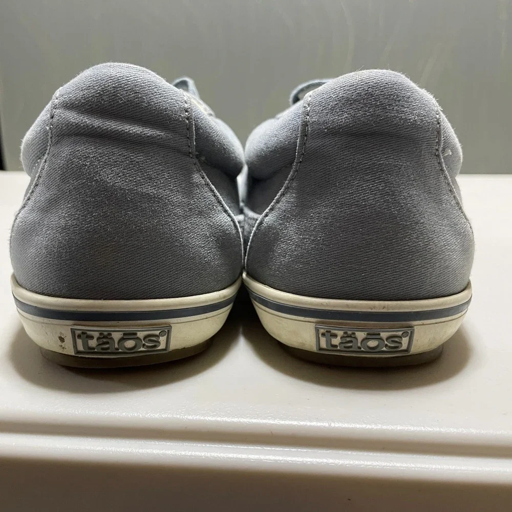 Taos 8.5 Sneaker Moc Star Canvas Greyish / Blue Distressed Finish Slight Wear‎